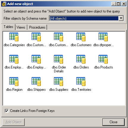 Add New Object window