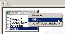Editing object properties