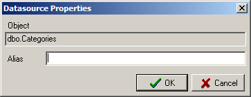 Datasource Properties dialog