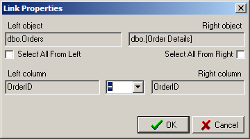 Link Properties dialog