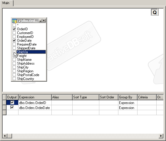 Selecting output fields