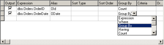 Grouping output fields