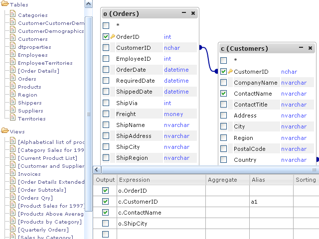 Active Query Builder ASP.NET Edition screen shot