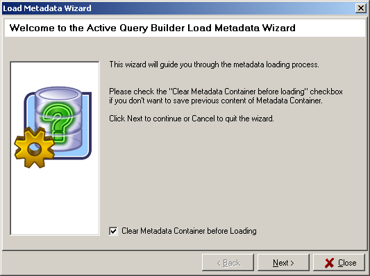 Load Metadata Wizard Step 1