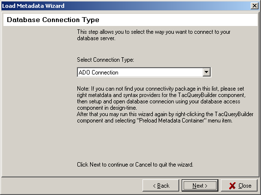 Load Metadata Wizard Step 3