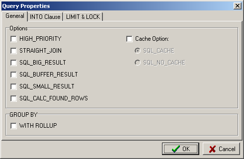 MySQL Query Properties