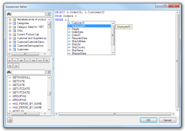 SQL Expression Editor