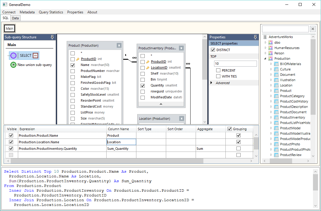 Active Query Builder for .NET 3.2 improves the user experience with the new docked side panels.